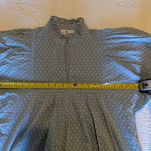 Never A Wallflower - Swiss Dot High Neck Puff Sleeve Minidress NWT - Size L - Picture 8 of 12